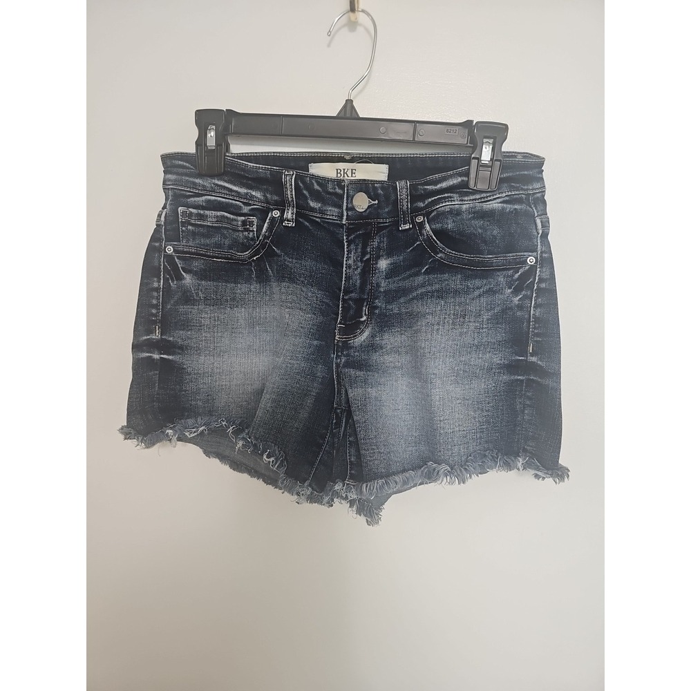 BKE Payton Frayed Denim White Washed Shorts Size 29